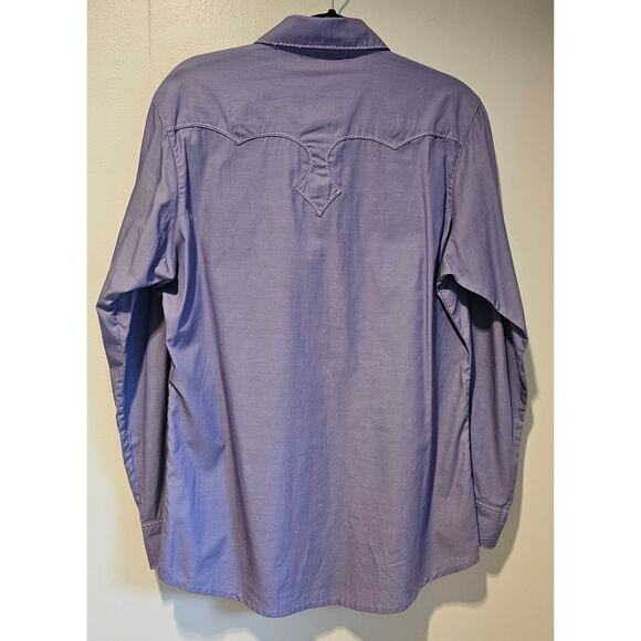 Wrangler Pearl Snap Button Long Sleeve Western Shirt White Stitching, NWOT, Sz L - Picture 3 of 9